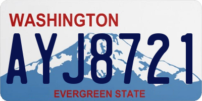 WA license plate AYJ8721