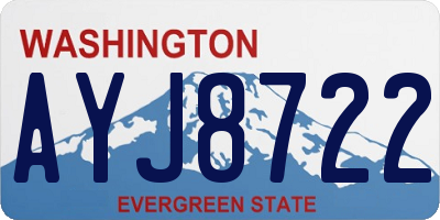 WA license plate AYJ8722
