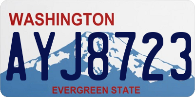WA license plate AYJ8723