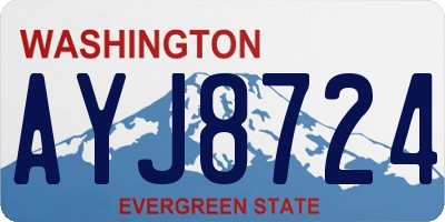 WA license plate AYJ8724
