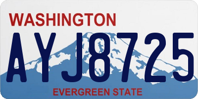 WA license plate AYJ8725