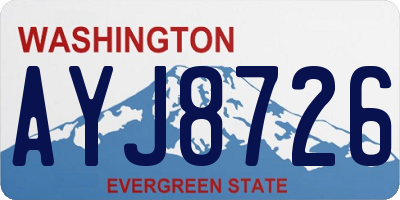 WA license plate AYJ8726
