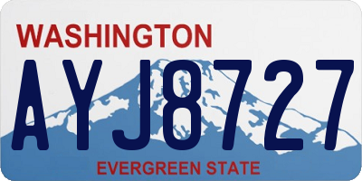 WA license plate AYJ8727