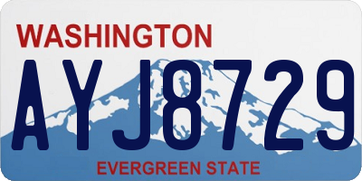 WA license plate AYJ8729