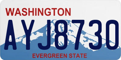 WA license plate AYJ8730