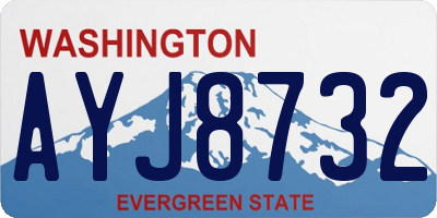 WA license plate AYJ8732