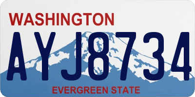 WA license plate AYJ8734