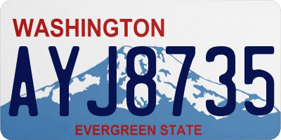 WA license plate AYJ8735