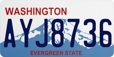 WA license plate AYJ8736