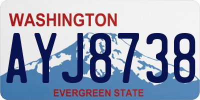 WA license plate AYJ8738