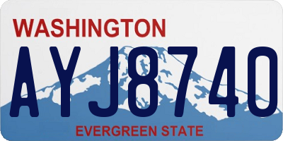 WA license plate AYJ8740
