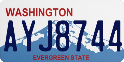 WA license plate AYJ8744