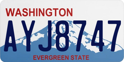 WA license plate AYJ8747