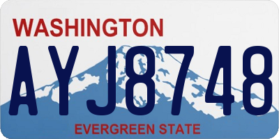 WA license plate AYJ8748