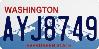 WA license plate AYJ8749