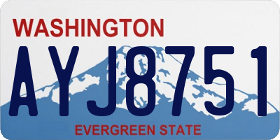 WA license plate AYJ8751