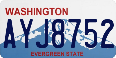 WA license plate AYJ8752