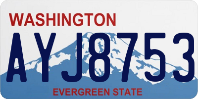 WA license plate AYJ8753