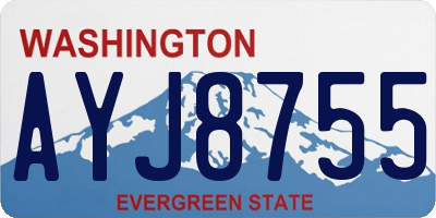 WA license plate AYJ8755
