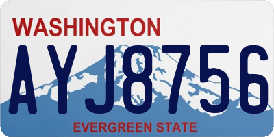WA license plate AYJ8756