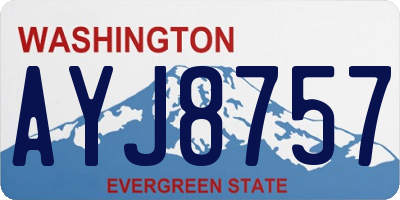 WA license plate AYJ8757