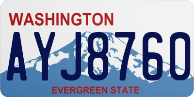 WA license plate AYJ8760