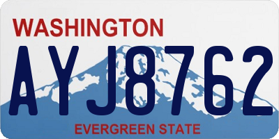 WA license plate AYJ8762