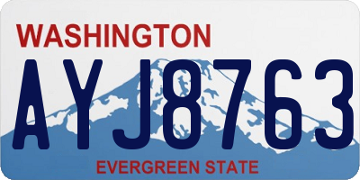 WA license plate AYJ8763