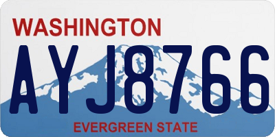 WA license plate AYJ8766