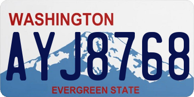 WA license plate AYJ8768