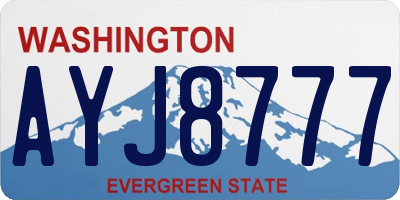 WA license plate AYJ8777