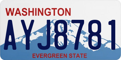 WA license plate AYJ8781