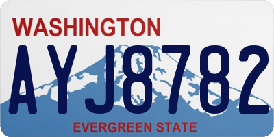 WA license plate AYJ8782