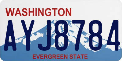 WA license plate AYJ8784