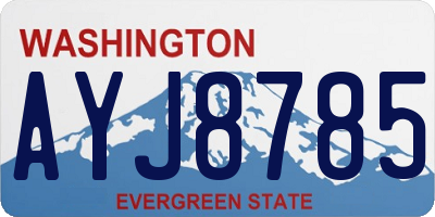 WA license plate AYJ8785