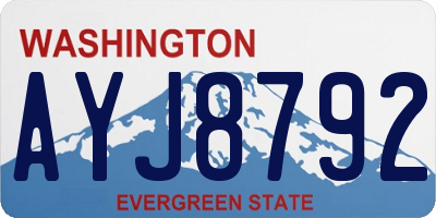 WA license plate AYJ8792