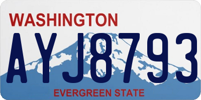 WA license plate AYJ8793
