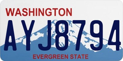WA license plate AYJ8794
