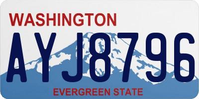 WA license plate AYJ8796