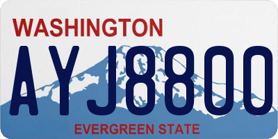 WA license plate AYJ8800