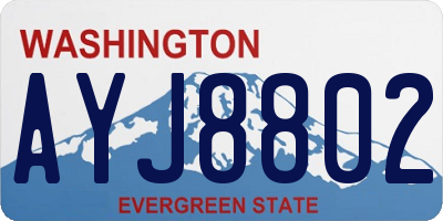 WA license plate AYJ8802