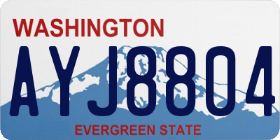 WA license plate AYJ8804