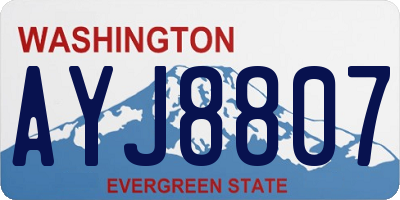 WA license plate AYJ8807