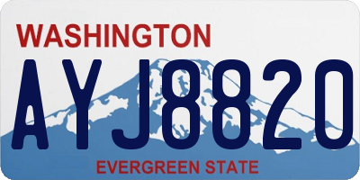 WA license plate AYJ8820