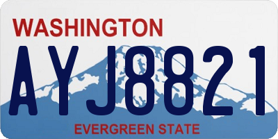 WA license plate AYJ8821