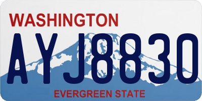 WA license plate AYJ8830