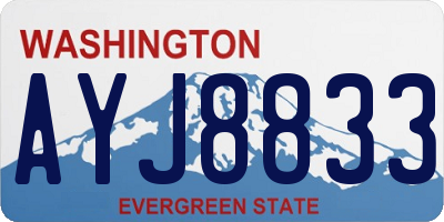 WA license plate AYJ8833