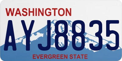 WA license plate AYJ8835