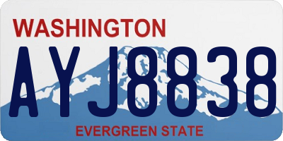 WA license plate AYJ8838