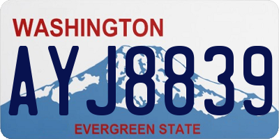WA license plate AYJ8839